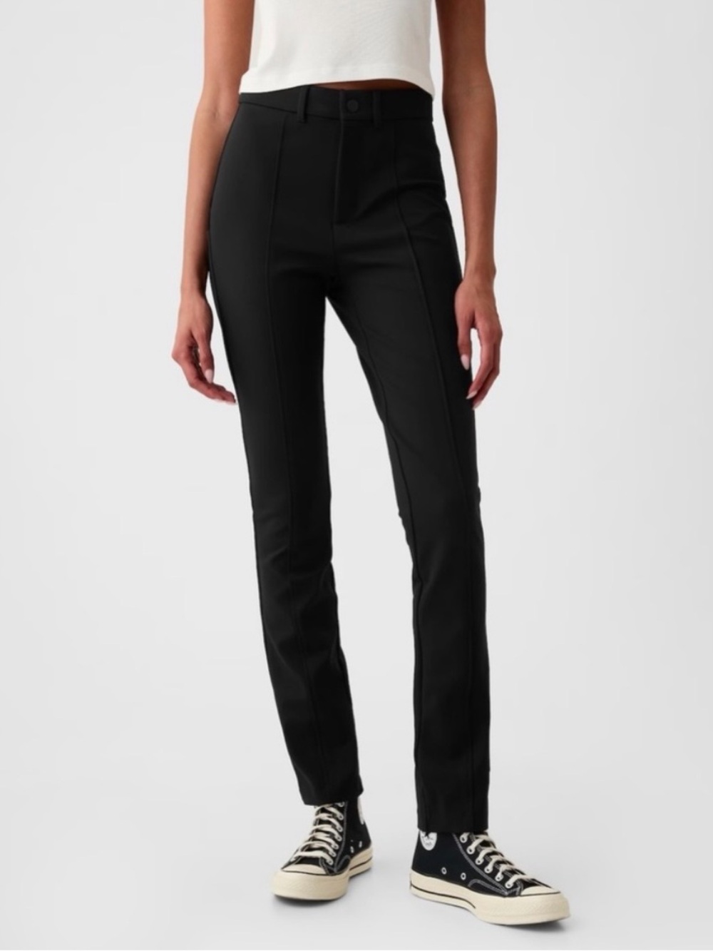 GAP High Rise Ponte Skinny Pants Black — Size 12 NWOT